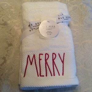 Rae Dunn MERRY Hand Towels